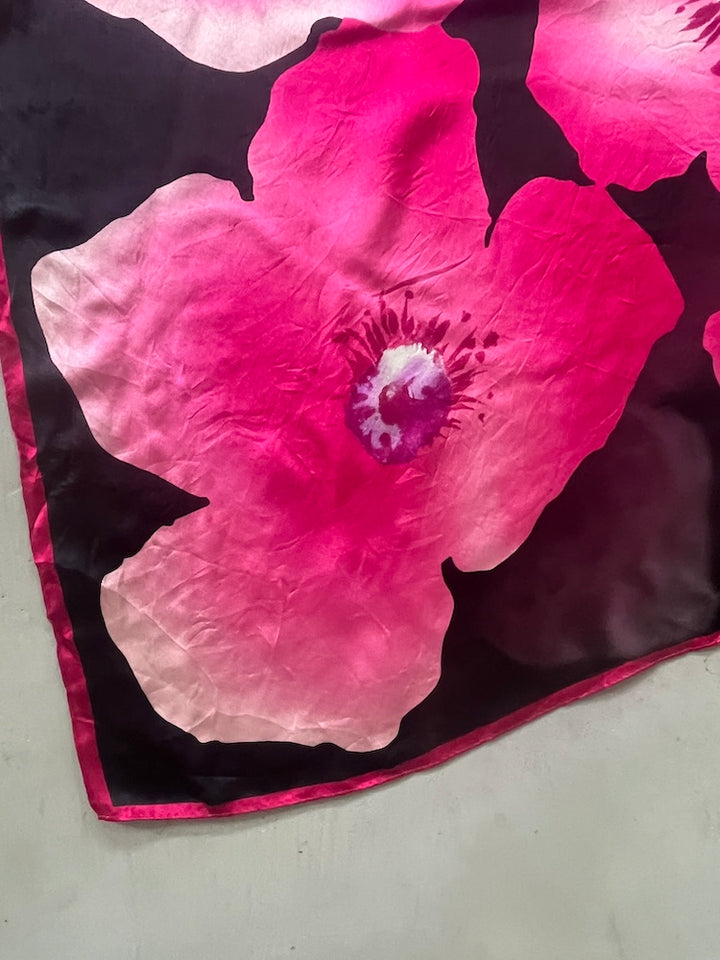 Vintage Scarf / Fuchsia Flower
