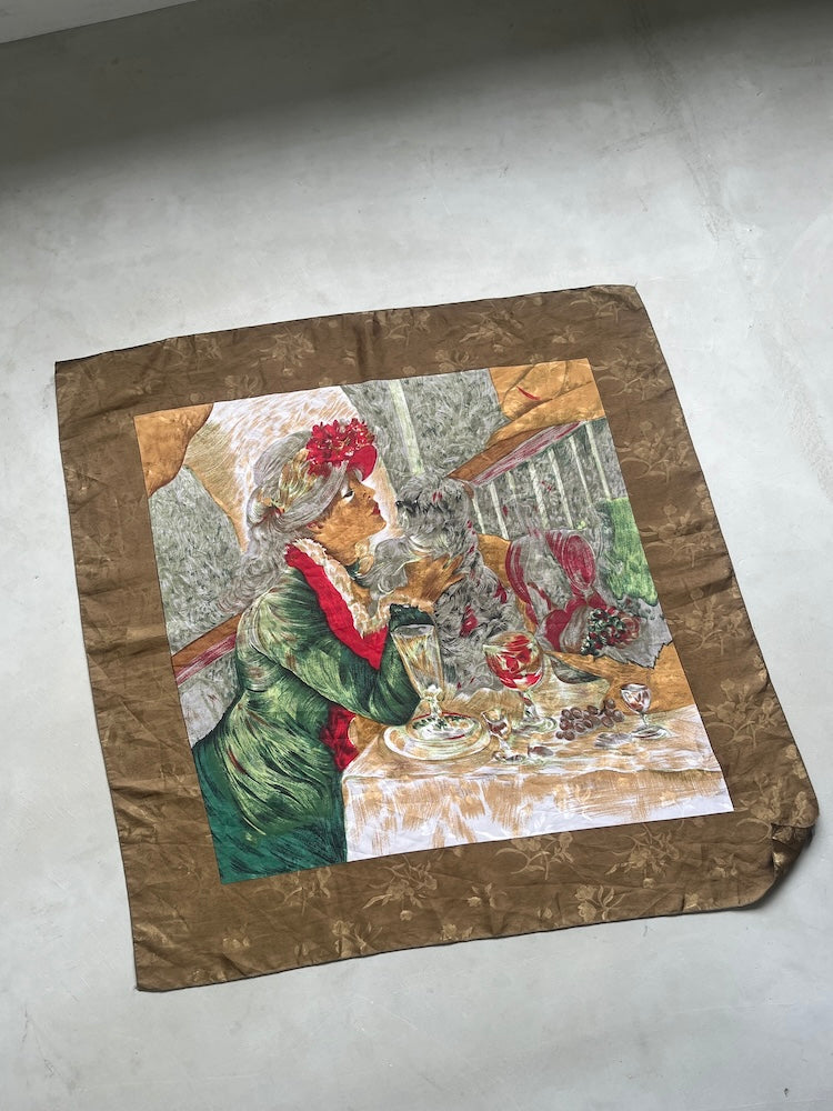 Vintage Scarf / Women & Dog