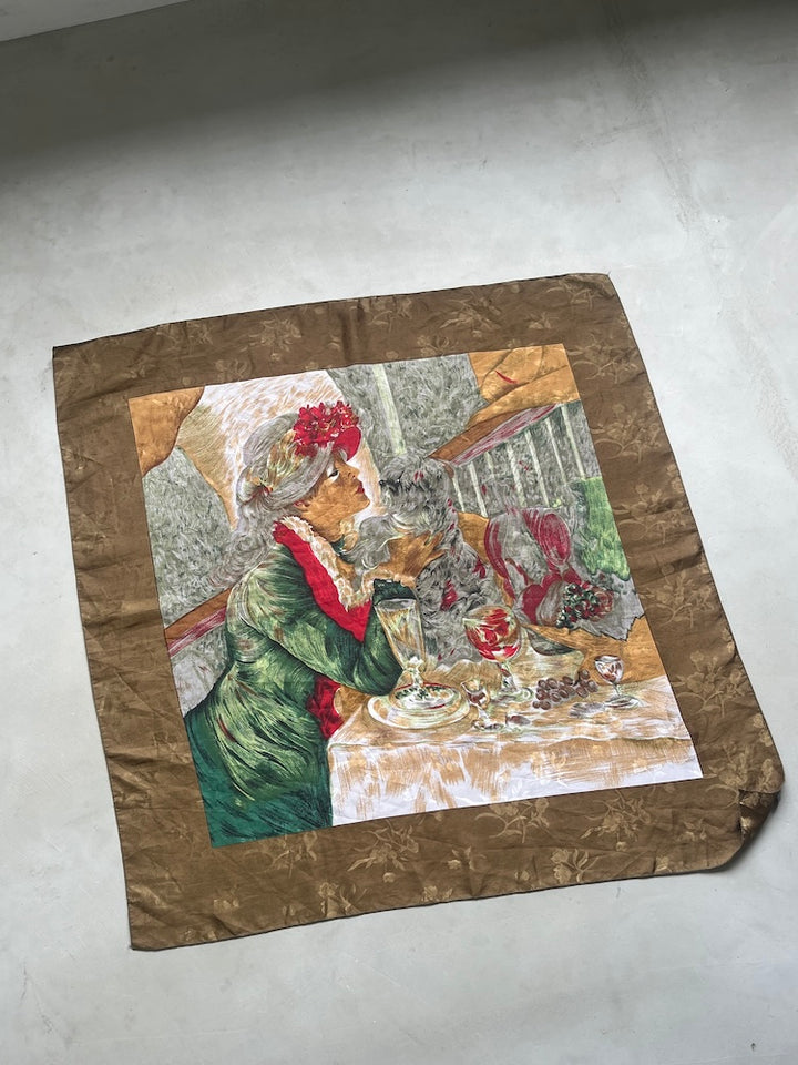 Vintage Scarf / Women & Dog