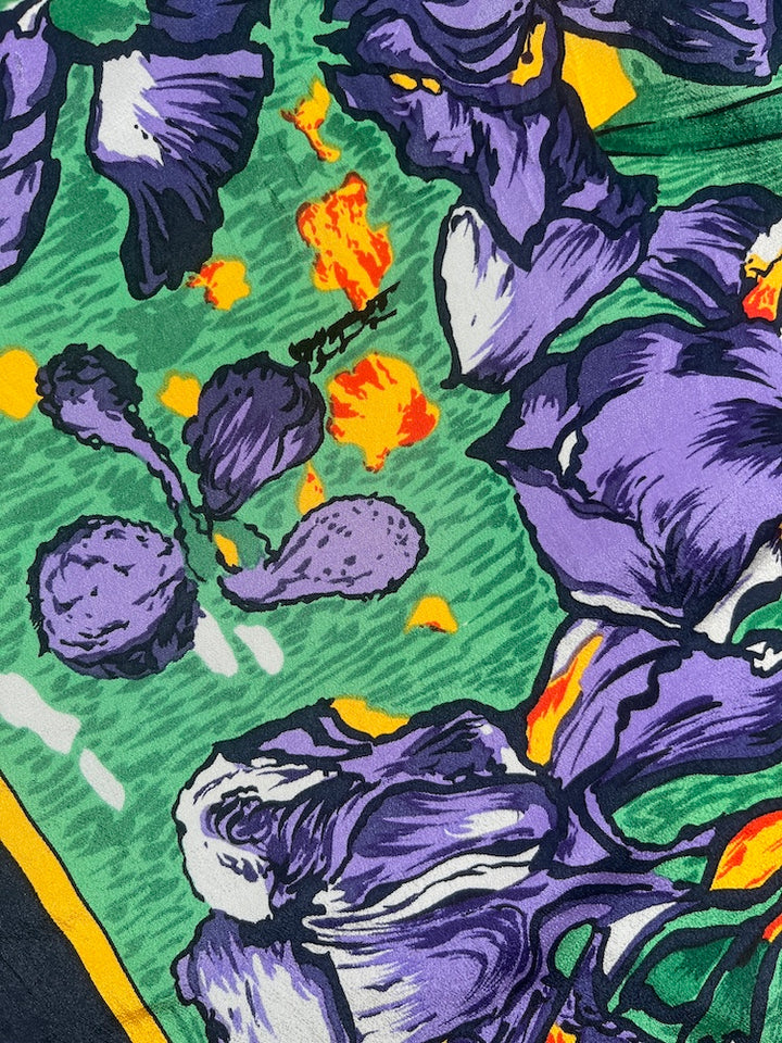 Vintage Scarf / Nature Art