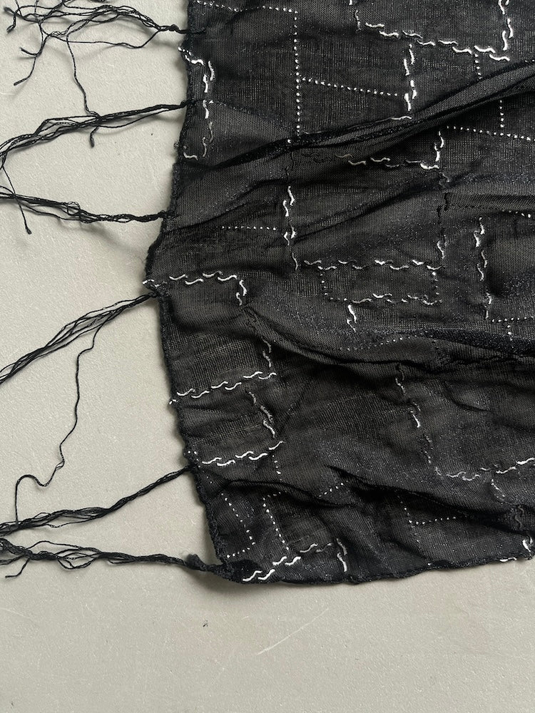 Vintage Scarf / Long Black