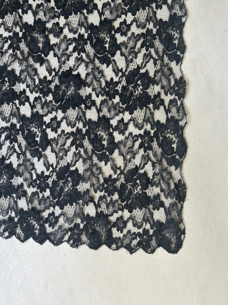 Vintage Scarf / Black Lace