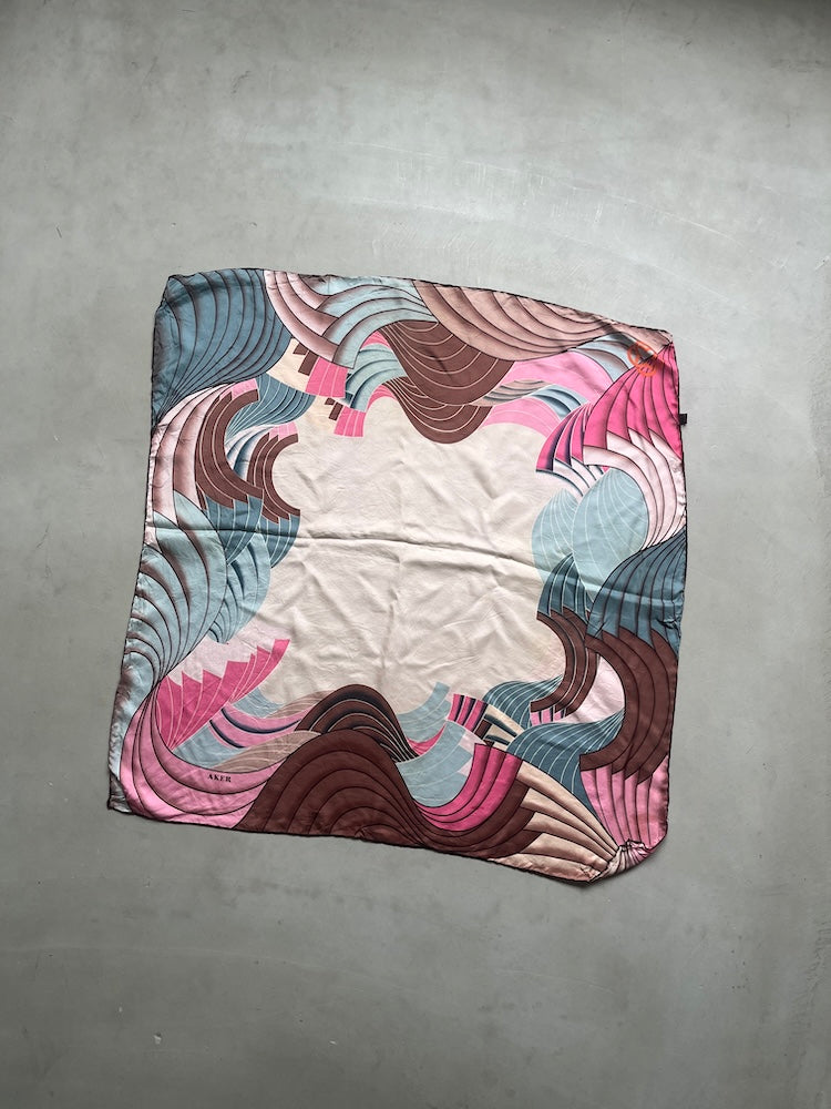 Vintage Scarf /  Pink Wave
