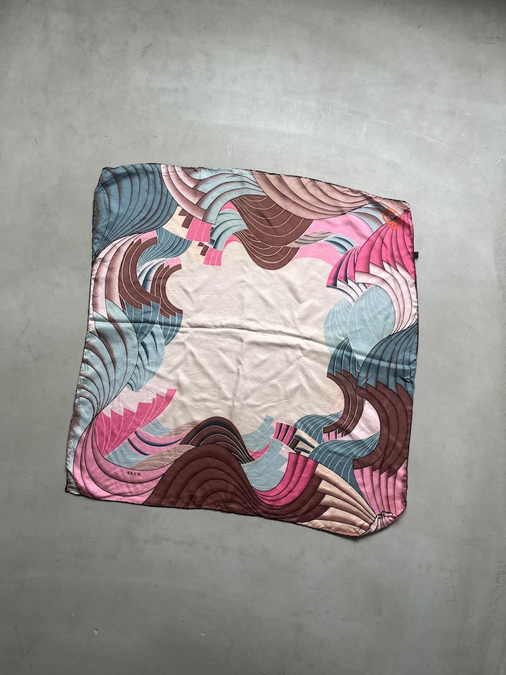 Vintage Scarf /  Pink Wave