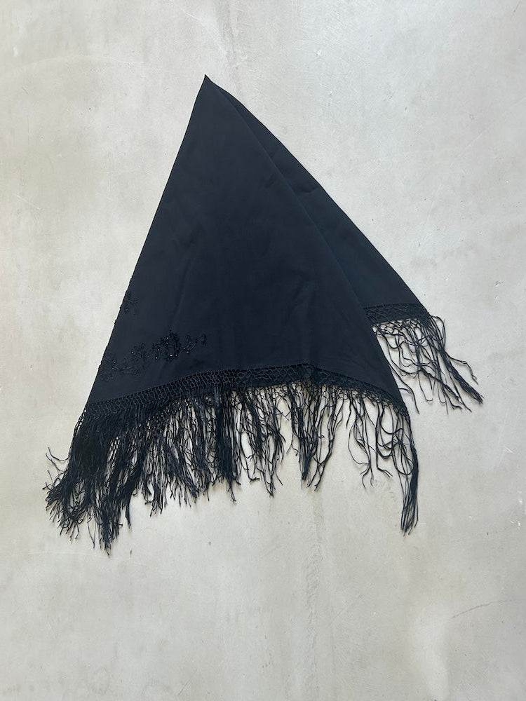 Vintage Scarf / Embroidery Fringe