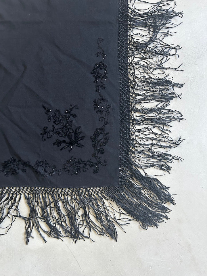 Vintage Scarf / Embroidery Fringe