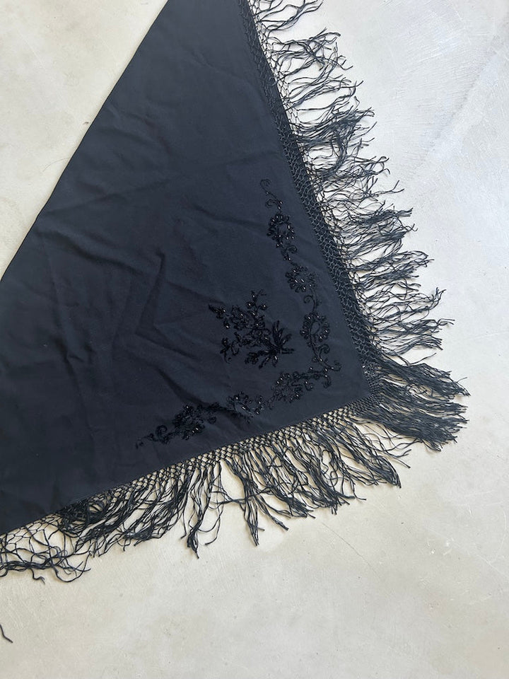 Vintage Scarf / Embroidery Fringe