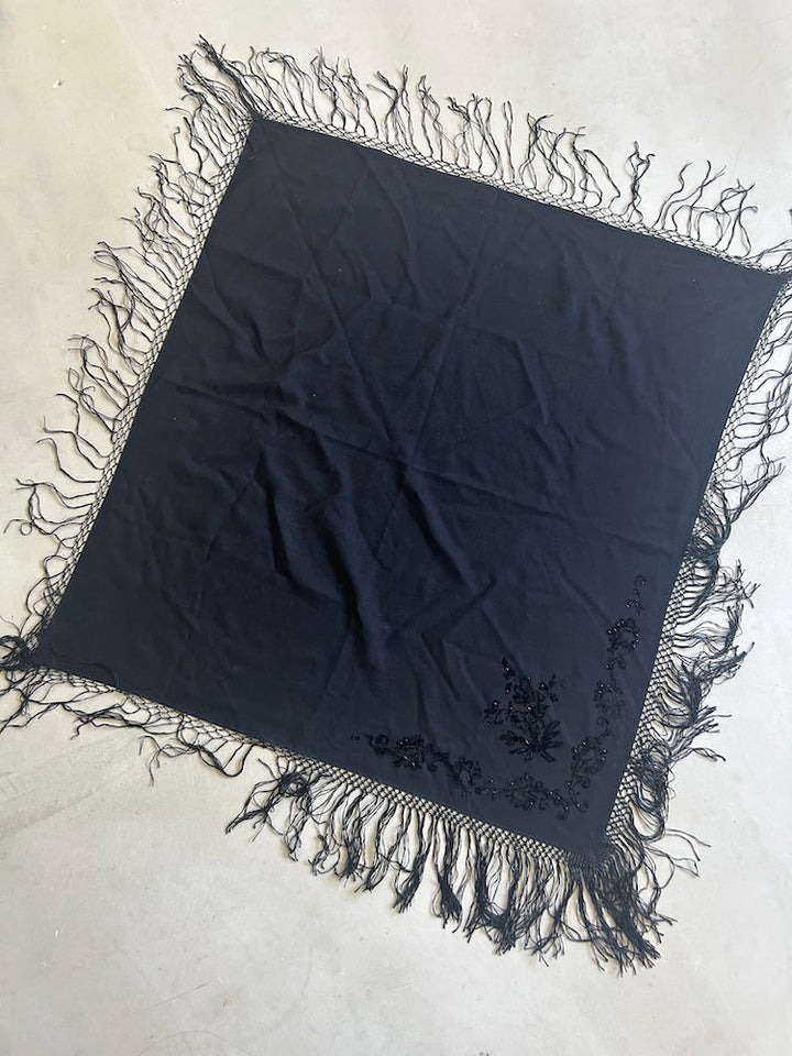 Vintage Scarf / Embroidery Fringe