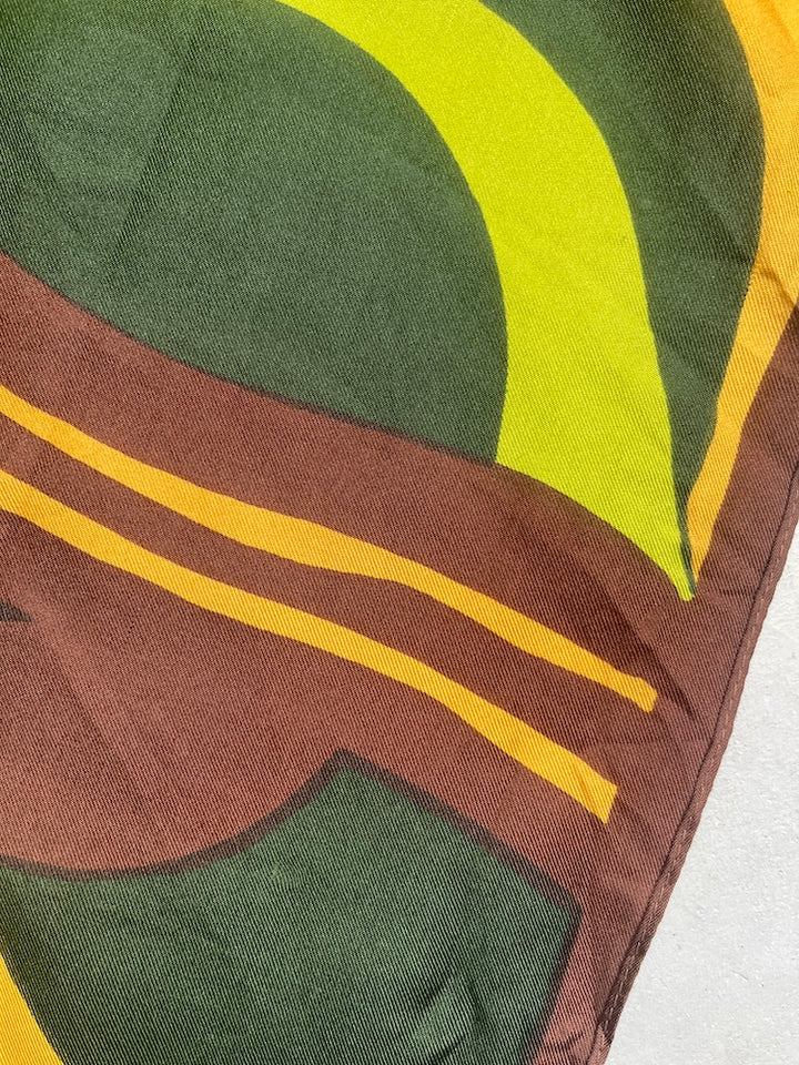 Vintage Scarf / Yellow Paint