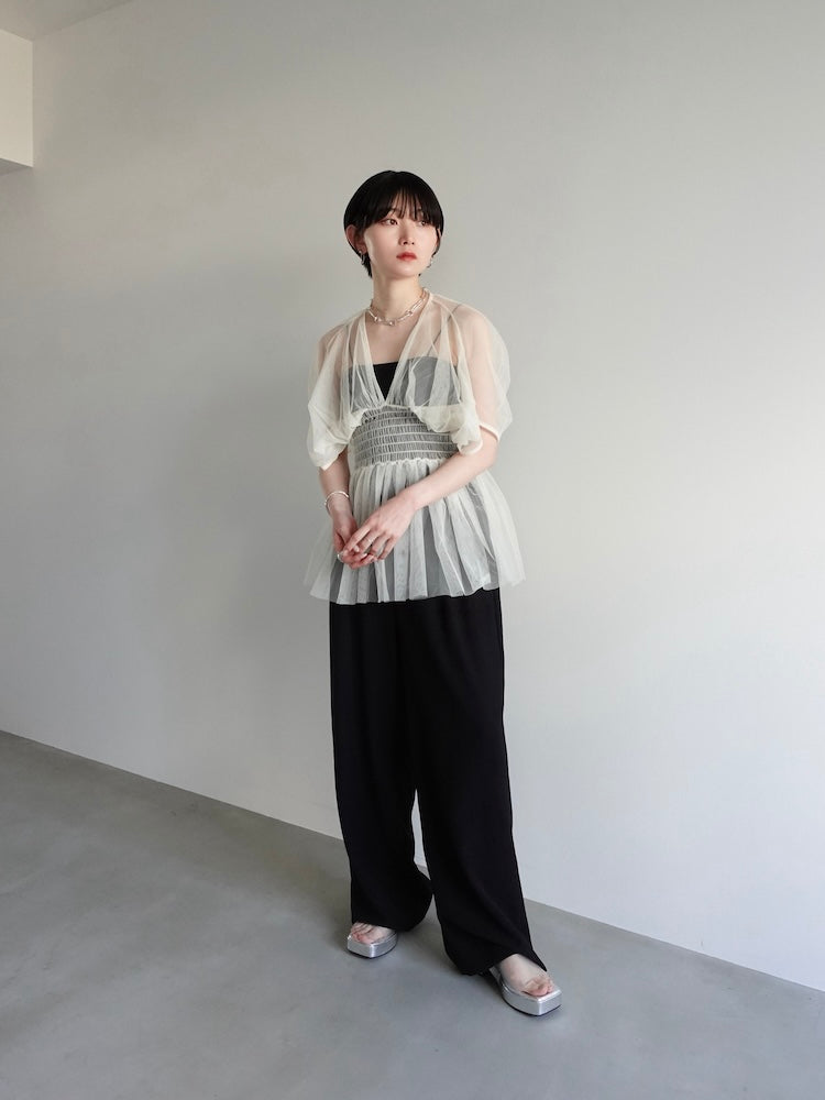 Gather Tulle Top｜チュールトップス – MARTE