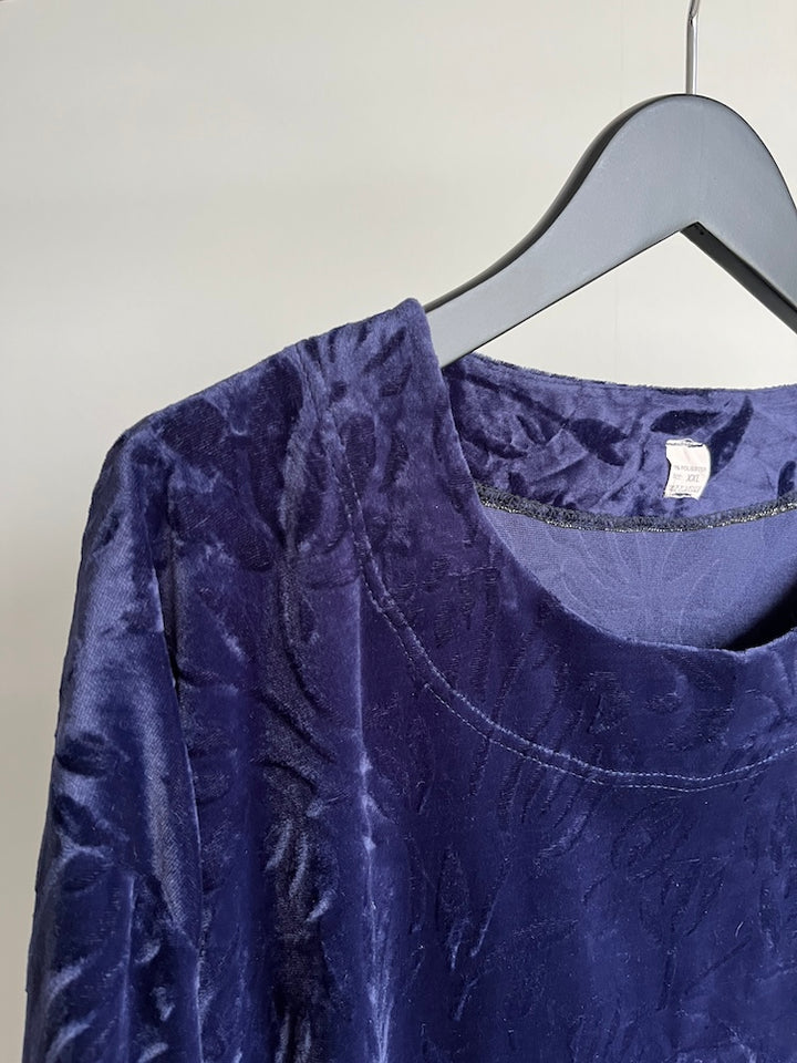 Blue Velour Over Tee