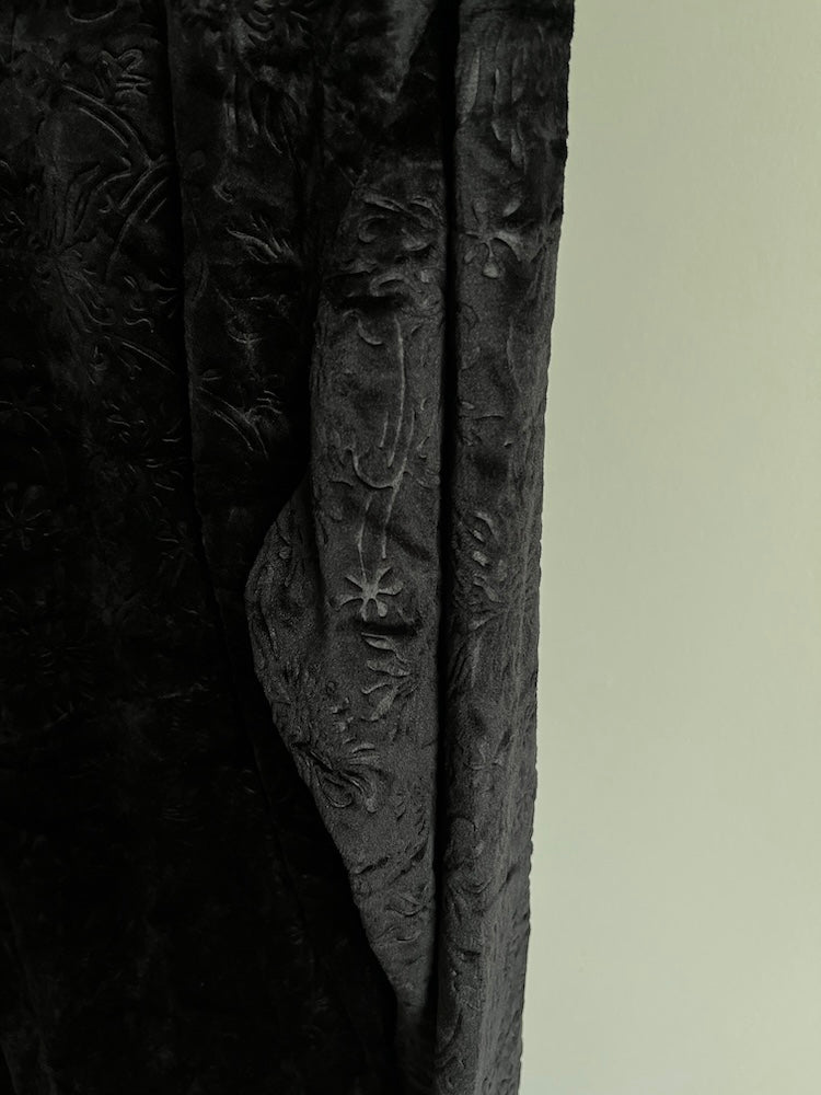 Black Flower Velour Tee