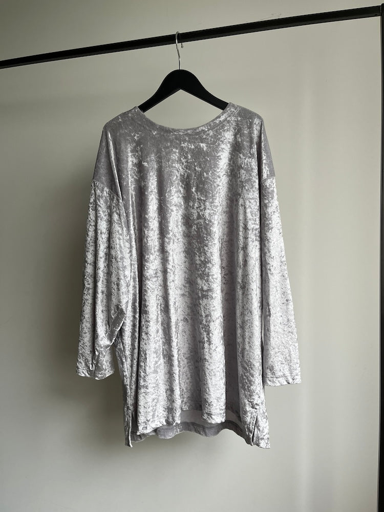 Ice Gray Velour Tee