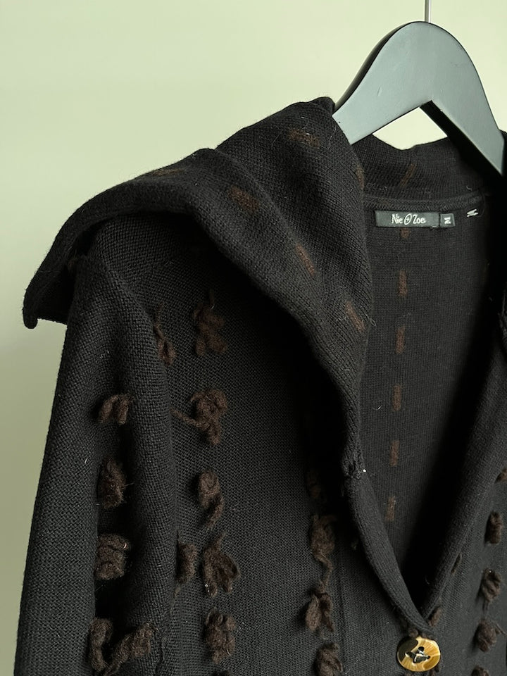 Wave Design Knit Cardigan