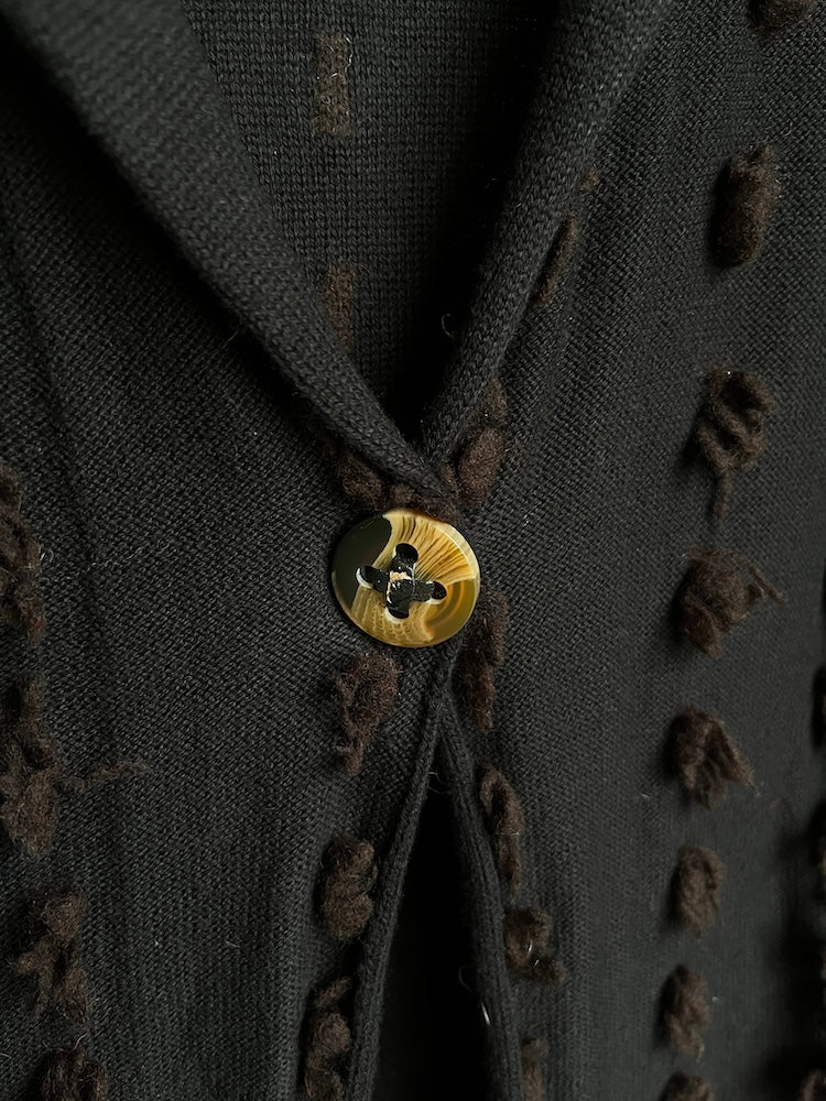 Wave Design Knit Cardigan