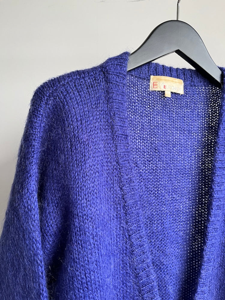 Mohair Blue Long Cardigan