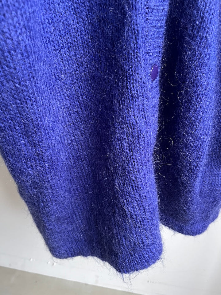 Mohair Blue Long Cardigan