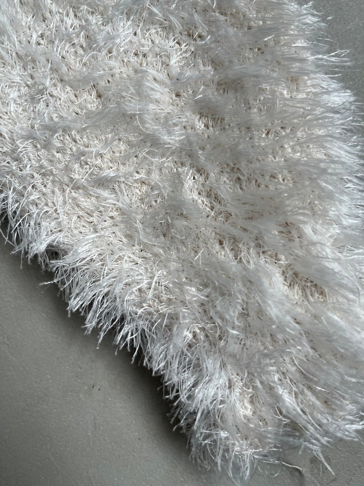 White Shaggy Cropped Knit