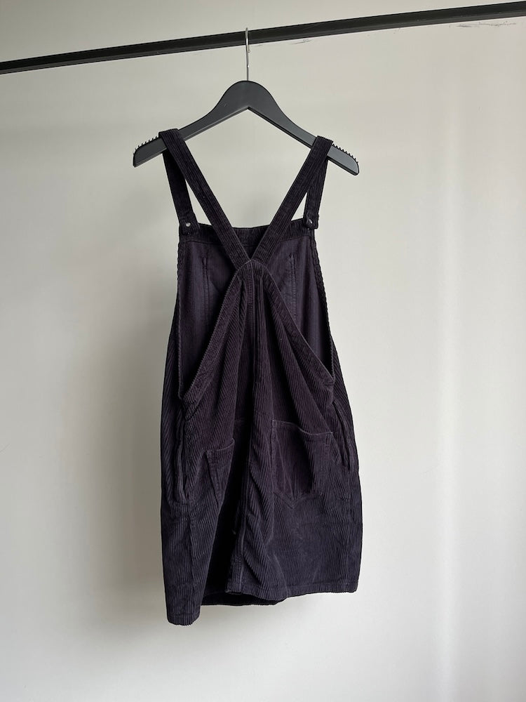 Corduroy Salopette / Black