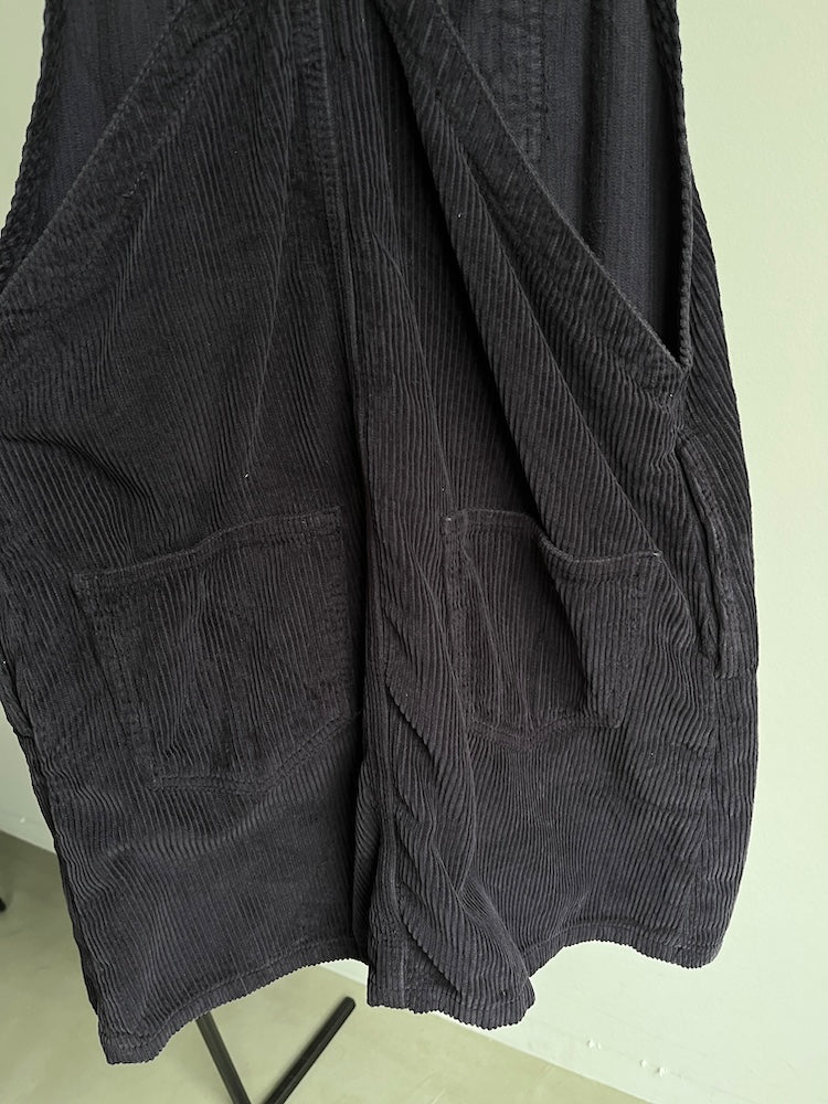 Corduroy Salopette / Black