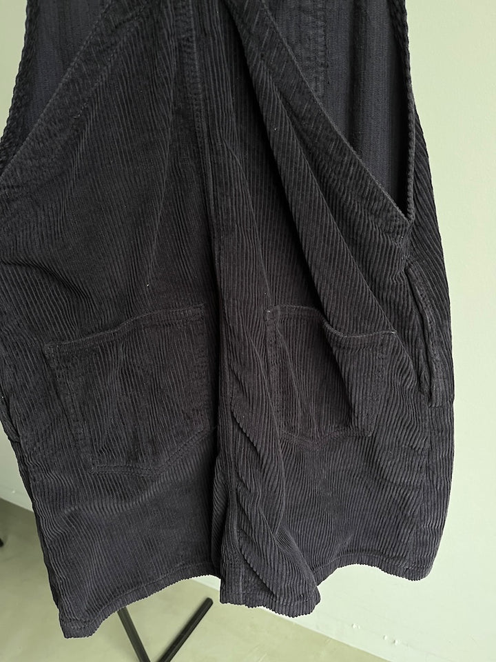 Corduroy Salopette / Black