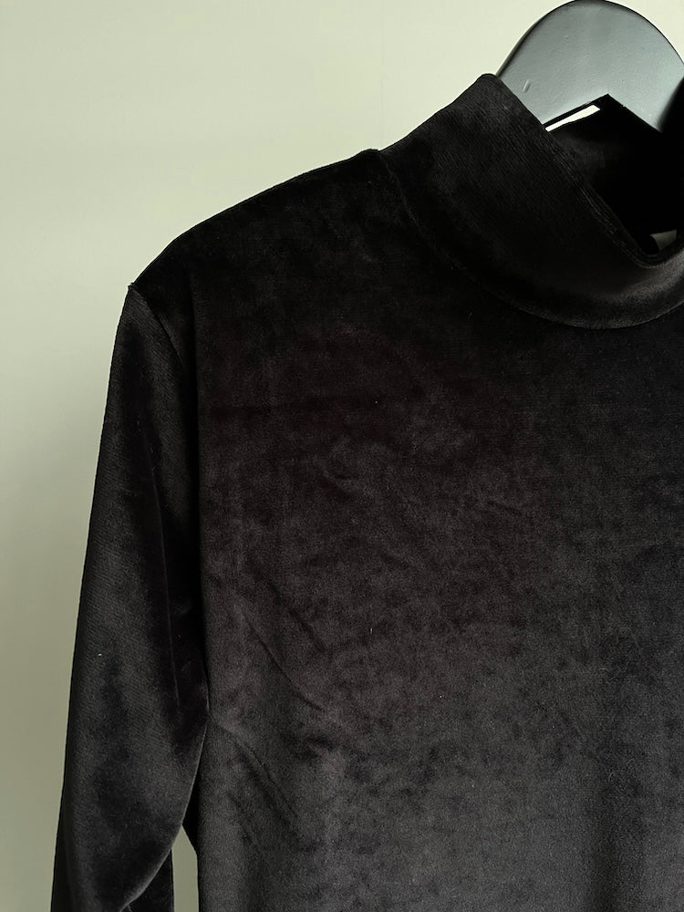 Black Velour Stretch Dress