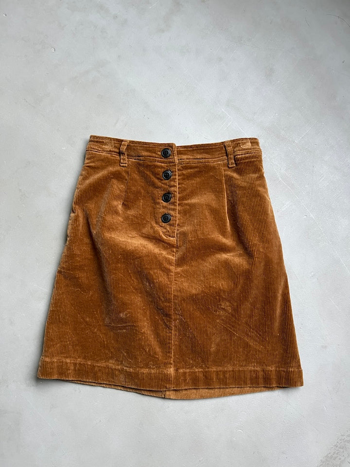 Camel Corduroy Mini Skirt