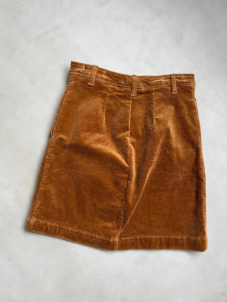 Camel Corduroy Mini Skirt