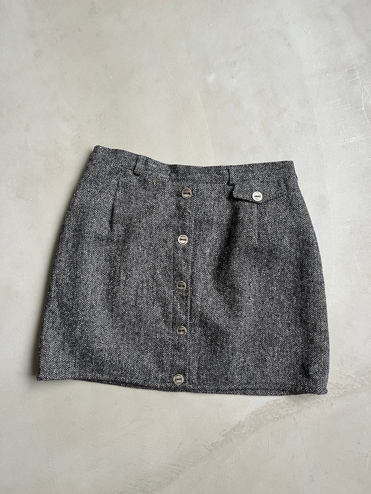 Tweed Button Skirt