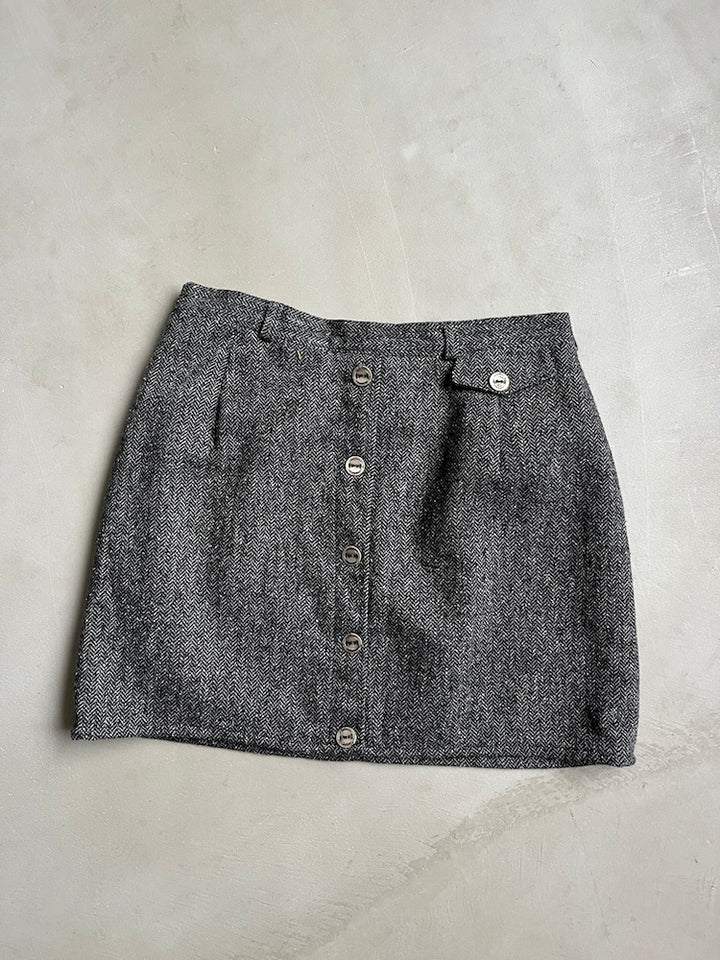 Tweed Button Skirt