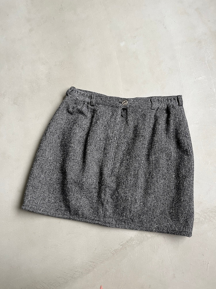 Tweed Button Skirt