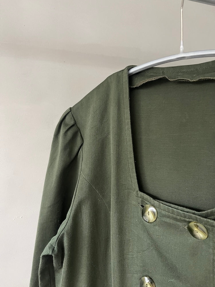 80s Peplum Military Dress