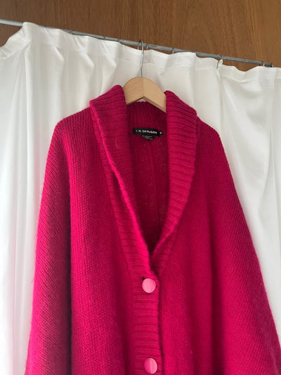 Magenta Wool Knit Coat