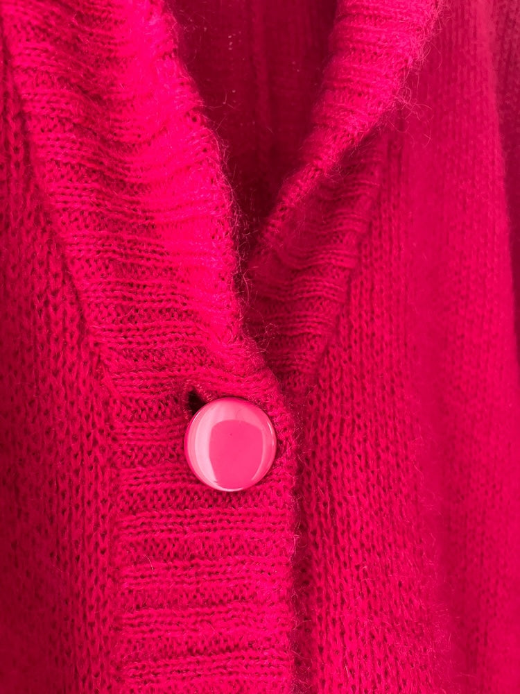 Magenta Wool Knit Coat