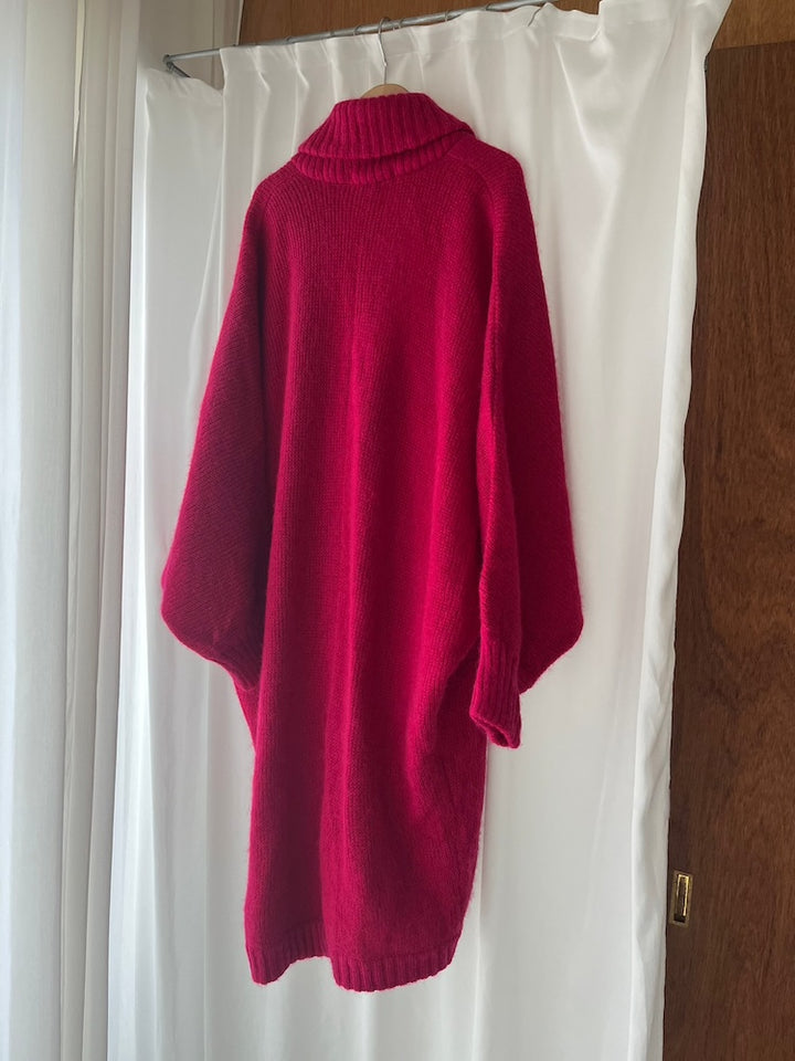 Magenta Wool Knit Coat