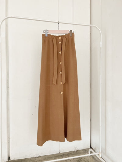70s Vintage Camel Stretch Skirt