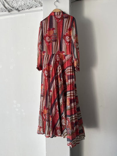 70s Vintage Pleats  Lame Dress