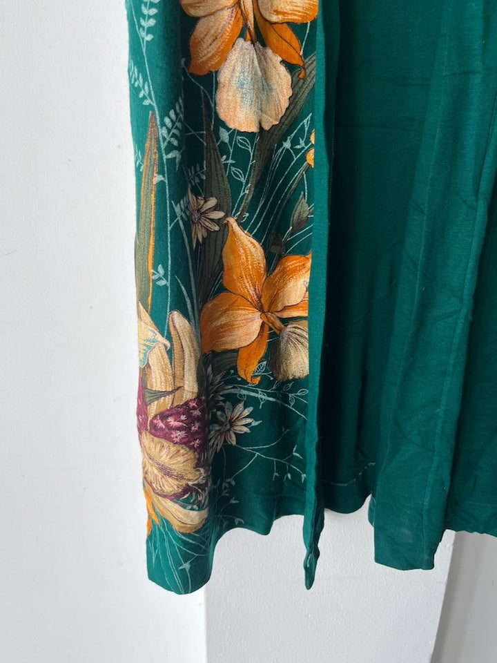 Hem Flower Green Dress Gown