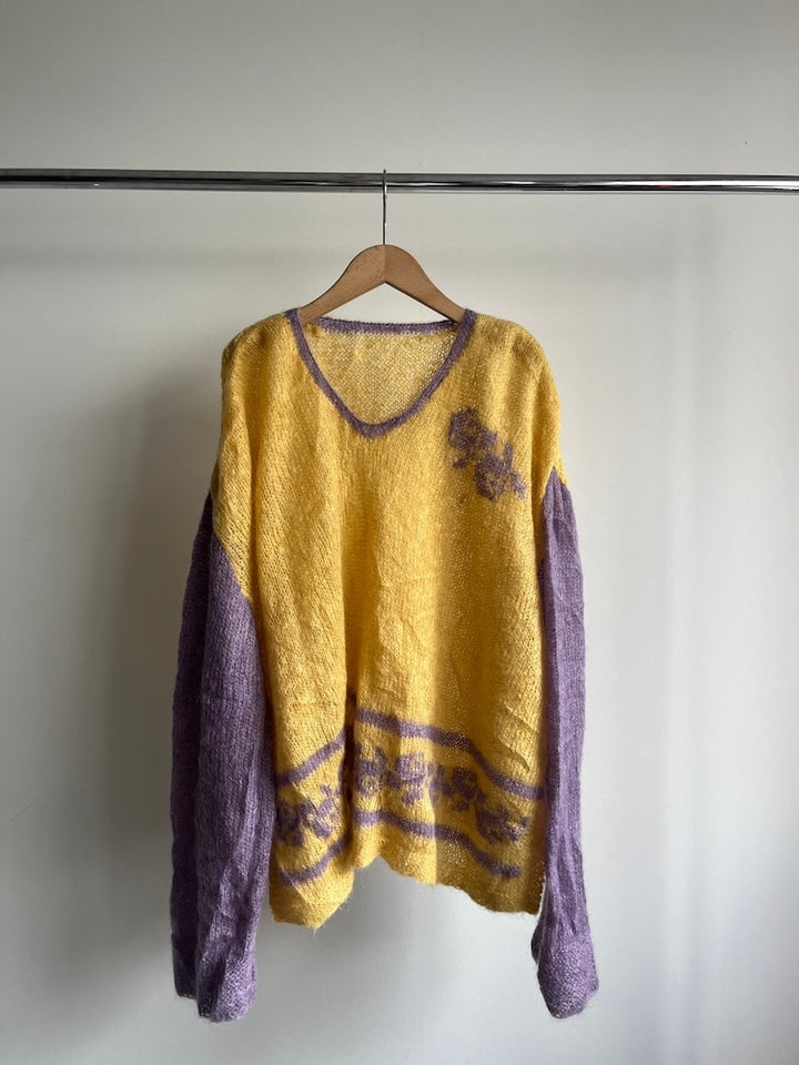 80s Bi-color Mohair Knit