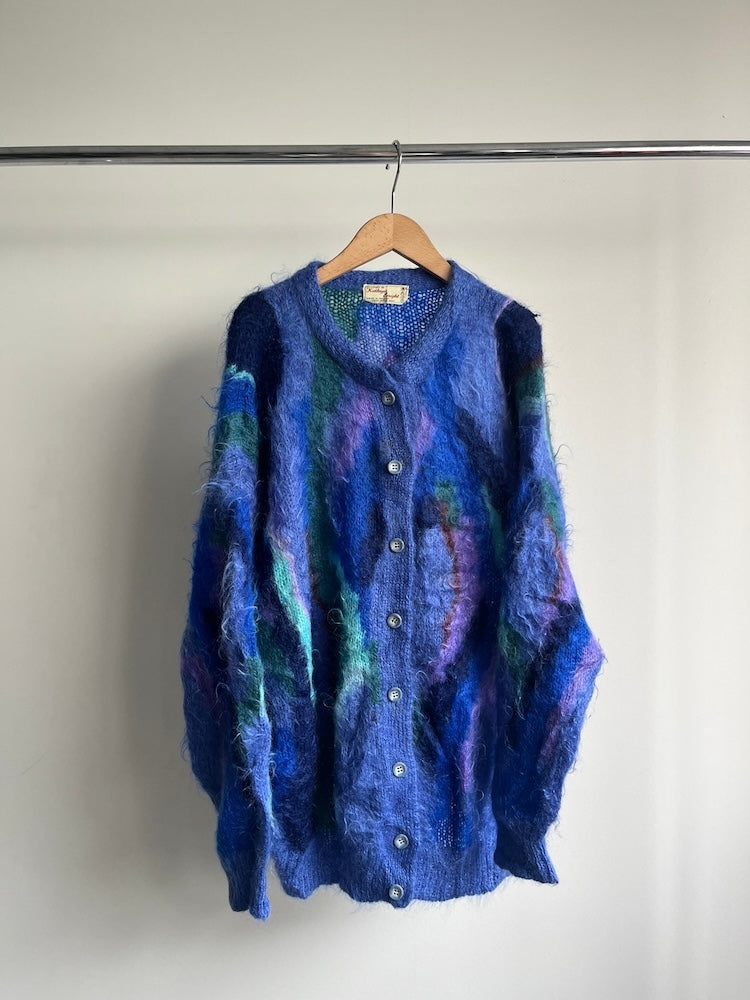 80s Blue Wave Mohair Cardigan