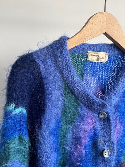 80s Blue Wave Mohair Cardigan