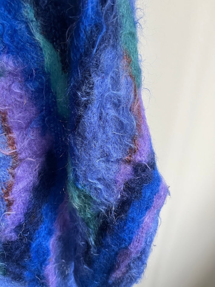 80s Blue Wave Mohair Cardigan