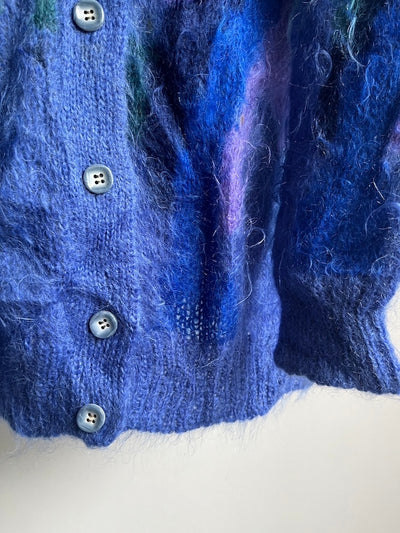 80s Blue Wave Mohair Cardigan