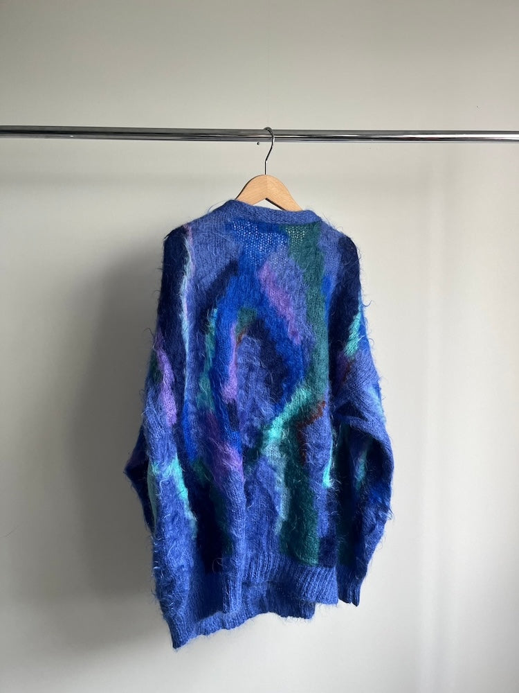 80s Blue Wave Mohair Cardigan