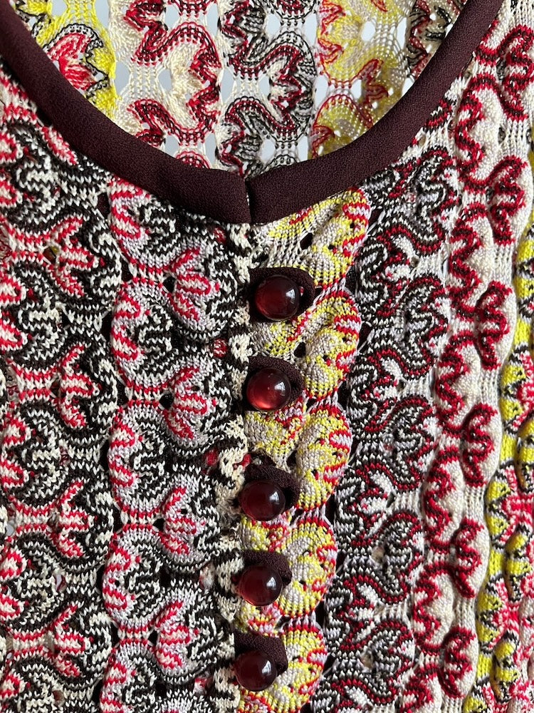 70s Bordeaux Docking Design Dress