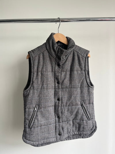 Quilted Wool Plaid Vest