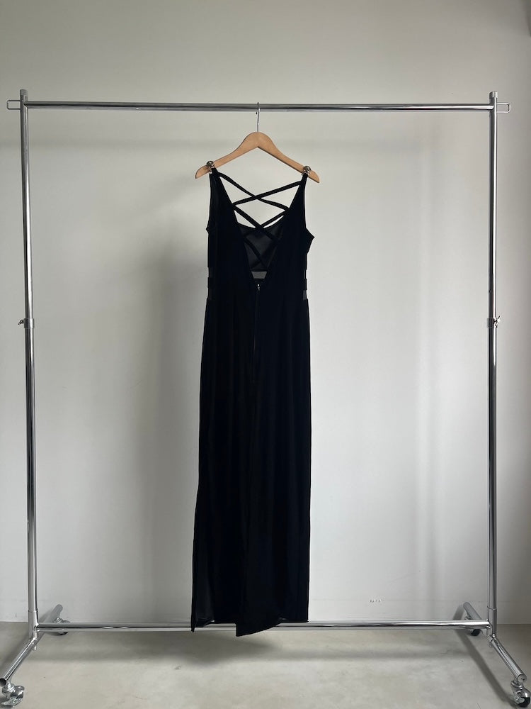 Back Cross Velour Dress