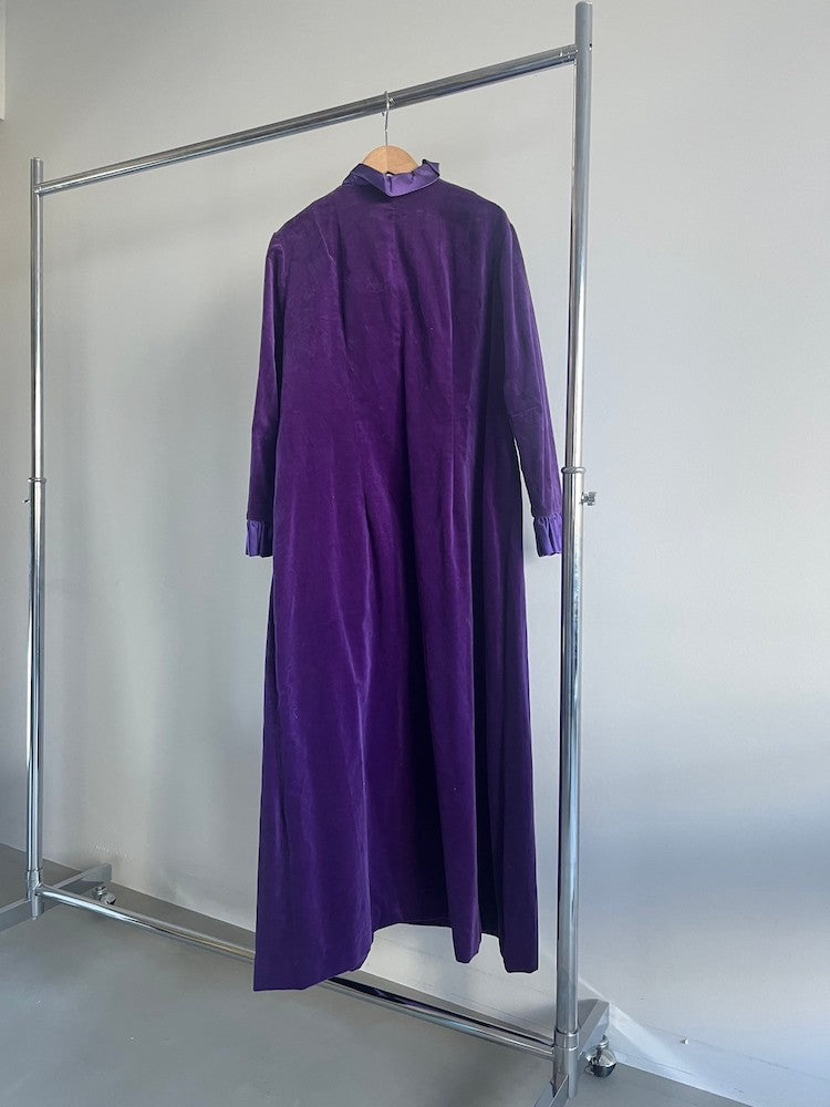 Velvet Grape Frill Dress