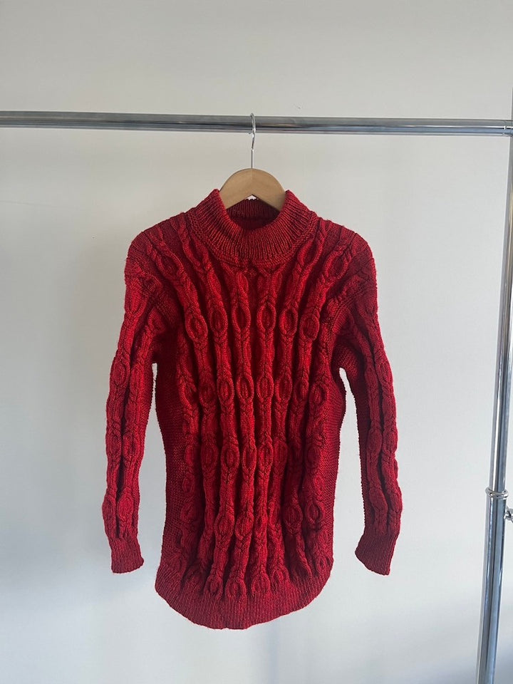 Red Cable Knit