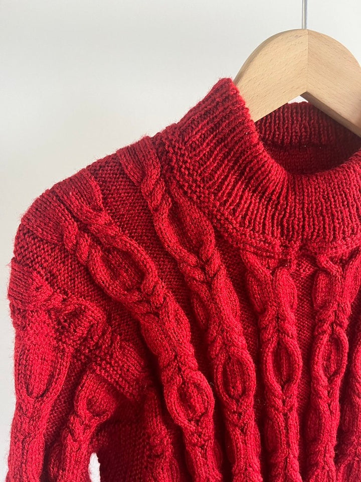 Red Cable Knit